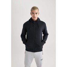 DeFacto Regular Fit Kapüşonlu İçi Yumuşak Tüylü Fermuarlı Sweatshirt X8331AZ24SP