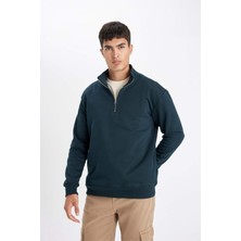 DeFacto Comfort Fit Fermuarlı Dik Yaka Sweatshirt X7405AZ24SP