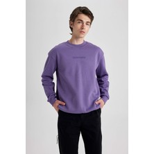 DeFacto Boxy Fit Bisiklet Yaka Baskılı Sweatshirt V5306AZ23AU