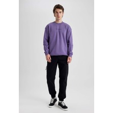 DeFacto Boxy Fit Bisiklet Yaka Baskılı Sweatshirt V5306AZ23AU
