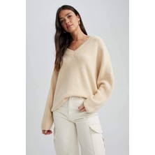 DeFacto Oversize Fit V Yaka Kazak A3890AX23WN