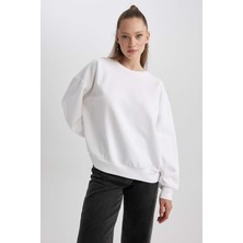 DeFacto Coool Oversize Fit Bisiklet Yaka Kalın Sweatshirt A4177AX23WN
