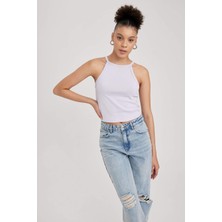 DeFacto Fitted Halter Yaka Ribana Basic Düz Atlet Y8507AZ23SM
