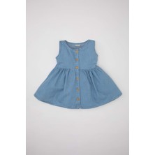 DeFacto Kız Bebek Kolsuz Jean Elbise Yazlık Mini Stil ile Şık ve Rahat Tasarım