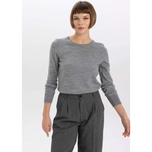 DeFacto Regular Fit Bisiklet Yaka Kazak F7091AZ23WN
