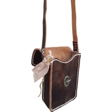 Semiramis Dionysos SS12 Model El Yapımı Unisex Vintage El Dikişi  Crazy Deri Küçük Boy Çanta Telefon Çantası