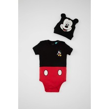 DeFacto Erkek Bebek Yeni Doğan Disney Mickey & Minnie Zarf Yaka Ribana 2'li Kısa Kollu Çıtçıtlı Body C6296A524SM