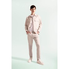 DeFacto Yazlık Gabardin Chino Kanvas Pantolon Slim Fit Dar Kesim Dar Paça Cepli B2089AX24SP