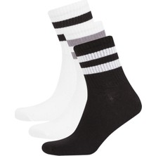 DeFacto Erkek Rahat Lastikli 3'lü Pamuklu Soket Çorap C1971AXNS