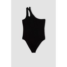 DeFacto Kız Çocuk Tek Omuzlu Mayo C0369A824SM 8 - 9 Yaş Slim Fit Kalıbı ile Şıklık Sunuyor