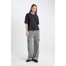 DeFacto Coool Loose Fit Basic Düz Kısa Kollu Tişört Z9455AZ24SM