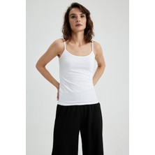 DeFacto Fall in Love Pamuklu Askılı Beyaz Atlet M6858AZ23SP