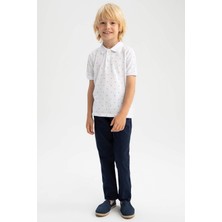 DeFacto Erkek Çocuk Lacivert Gabardin Pantolon Desenli Rahat Kalıp 5 - 6 Yaş X4224A622SM