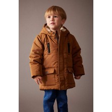 DeFacto Su İtici Polar Astarlı Kapüşonlu Mont Erkek Bebek A2211A523CW