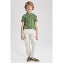 DeFacto Erkek Çocuk Standart Paça Keten Görünümlü Pantolon Z3191A623SM