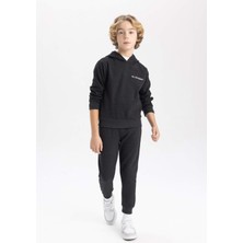 DeFacto Erkek Çocuk Kapüşonlu Baskılı Sweatshirt Eşofman Altı 2'li Takım B6662A823WN