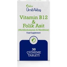 Dr. Ümit Aktaş Vitamin B12 & Folikasit - Aktif B9 (30 Çiğneme Tableti)