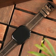 Vagave Apple Watch Kordon 38MM 40MM 41MM 3 4 5 6 7 Se 8 9 Uyumlu Hakiki Deri Kayış Gri