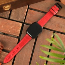 Vagave Apple Watch Kordon 38MM 40MM 41MM 3 4 5 6 7 Se 8 9 Uyumlu Kırmızı Hakiki Deri Kayış