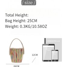 Kanvas Çanta, Kızlar Moda Büyük Kapasiteli Crossbody Çanta, Kadın Kova Çanta, Sınıf Commuting Kısa Vadeli Seyahat Için Uygun (Yurt Dışından)