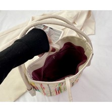 Kanvas Çanta, Kızlar Moda Büyük Kapasiteli Crossbody Çanta, Kadın Kova Çanta, Sınıf Commuting Kısa Vadeli Seyahat Için Uygun (Yurt Dışından)