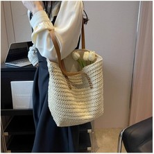 Dokuma Çanta, Kadin Büyük Kapasiteli Crossbody Çanta, Yaz Tek Omuz Içi Boş Çanta, Günlük Için Uygun, Tatil, Plaj (Yurt Dışından)