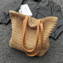 Dokuma Çanta, Kadin Büyük Kapasiteli Crossbody Çanta, Yaz Tek Omuz Içi Boş Çanta, Günlük Için Uygun, Tatil, Plaj (Yurt Dışından)