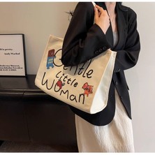 Kanvas Çanta, Kızlar Moda Büyük Kapasiteli Crossbody Çanta, Kadın Tote Çanta, Sınıf Commuting Kısa Vadeli Seyahat Için Uygun (Yurt Dışından)