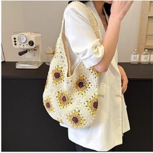 Dokuma Çanta, Kadin Büyük Kapasiteli Crossbody Çanta, Yaz Tek Omuz Içi Boş Çanta, Günlük Için Uygun, Tatil, Plaj (Yurt Dışından)