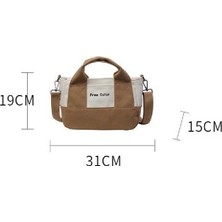 Kanvas Çanta, Kızlar Moda Büyük Kapasiteli Crossbody Çanta, Kadın Kova Çanta, Sınıf Commuting Kısa Vadeli Seyahat Için Uygun (Yurt Dışından)