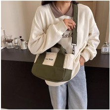 Kanvas Çanta, Kızlar Moda Büyük Kapasiteli Crossbody Çanta, Kadın Kova Çanta, Sınıf Commuting Kısa Vadeli Seyahat Için Uygun (Yurt Dışından)