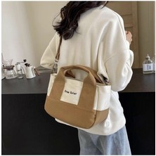 Kanvas Çanta, Kızlar Moda Büyük Kapasiteli Crossbody Çanta, Kadın Kova Çanta, Sınıf Commuting Kısa Vadeli Seyahat Için Uygun (Yurt Dışından)