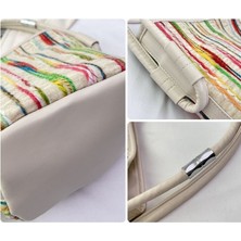 Kanvas Çanta, Kızlar Moda Büyük Kapasiteli Crossbody Çanta, Kadın Kova Çanta, Sınıf Commuting Kısa Vadeli Seyahat Için Uygun (Yurt Dışından)