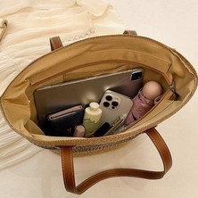 Dokuma Çanta, Kadin Büyük Kapasiteli Crossbody Çanta, Yaz Tek Omuz Içi Boş Çanta, Günlük Için Uygun, Tatil, Plaj (Yurt Dışından)
