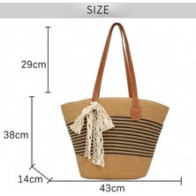 Dokuma Çanta, Kadin Büyük Kapasiteli Crossbody Çanta, Yaz Tek Omuz Içi Boş Çanta, Günlük Için Uygun, Tatil, Plaj (Yurt Dışından)