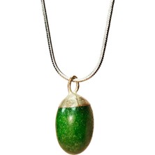 Royaleks Aventurin Doğal Taşı Zincirli El Yapımı Kolye Uç: 2 cm Zincir: 20 cm Kutulu