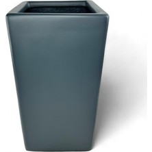 Nettenevime Fiber Saksı Antrasit Konik Vazo Dekoratif Saksı Fiberglas 30*30*50CM