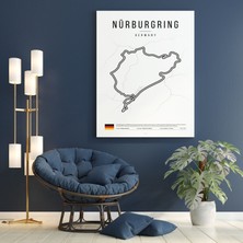 Pegziz Almanya Nürburgring Pisti Formula 1 Kanvas Tablo Duvar Dekorasyon Sanatsal Tablo