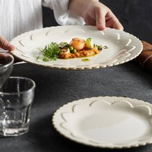 lcweibaisi Yaratıcı Sofra Takımı Kişiselleştirilmiş Otel Restoran Biftek Tabak Seramik Tabak Sığ Düz Tabak Servis Tabakları (Yurt Dışından)