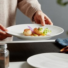 lcweibaisi Yemekler Servis Tepsisi Ev Seramik Düz Tabak Yaratıcı Yüksek Dereceli Beyaz Yemek Tabağı Basit Sofra Takımı (Yurt Dışından)