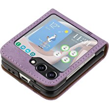 Samsung Galaxy Z Flip 6 Pu Deri Handy Standı Kart Yuvaları Kapak (Yurt Dışından)