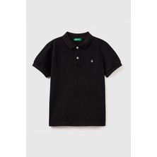 Benetton Erkek Çocuk Polo Yaka T-Shirt - Siyah