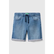 Benetton Erkek Çocuk Sweat Şort - Açık Mavi