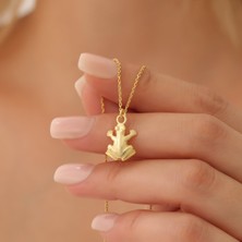 Nox Jewelry 14 Ayar Altın Kaplam Kurbağa Figürlü Gümüş Kolye - CN00339