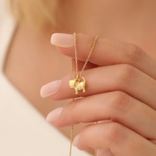 Nox Jewelry 14 Ayar Mikron Kaplama Minimal Sevimli Kedi Figürü Gümüş Kolye - CN00341