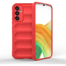 Case 4u Galaxy A34 Kılıf Esnek Tpu Oyuklu Arka Yüzey Tasarımlı Etnik Silikon Kapak Kırmızı