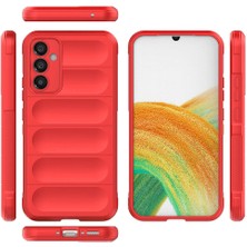 Case 4u Galaxy A34 Kılıf Esnek Tpu Oyuklu Arka Yüzey Tasarımlı Etnik Silikon Kapak Kırmızı