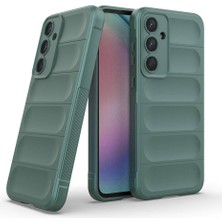 Case 4u Galaxy A55 Kılıf Esnek Tpu Oyuklu Arka Yüzey Tasarımlı Etnik Silikon Kapak Koyu Yeşil