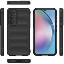 Case 4u Galaxy A55 Kılıf Esnek Tpu Oyuklu Arka Yüzey Tasarımlı Etnik Silikon Kapak Siyah