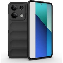 Case 4u Xiaomi Redmi Note 13 4g Kılıf Esnek Tpu Oyuklu Arka Yüzey Tasarımlı Etnik Silikon Kapak Siyah